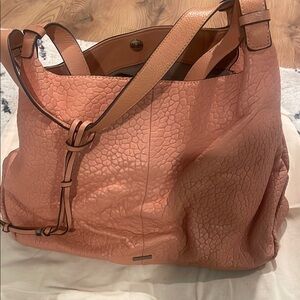 Textured Pink Vince Camuto Leather Tote Bag